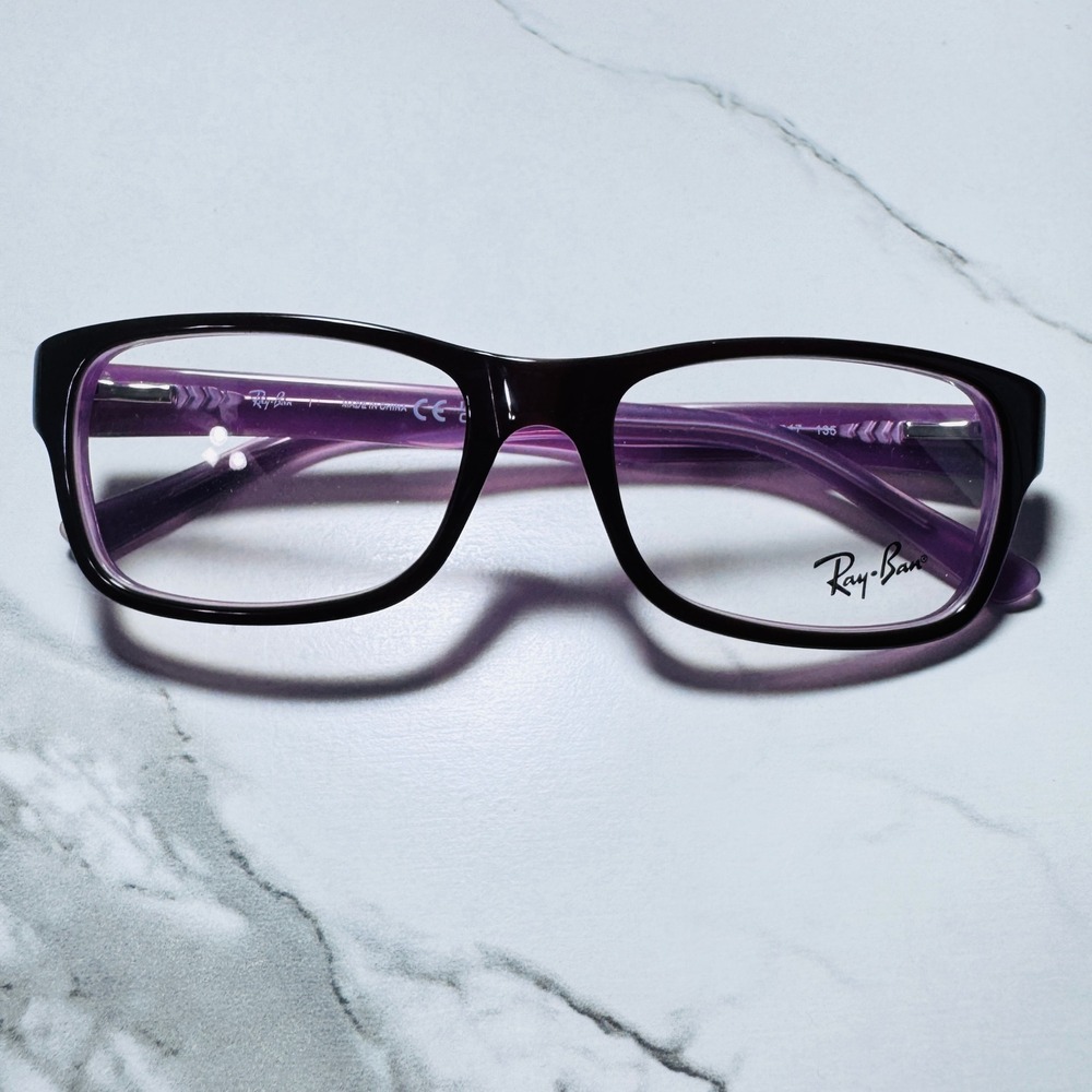 Ray-Ban RB 5268 2126 Rectangular Eyeglasses Frames Purple Black 52-17-135